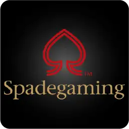 โลโก้ Spadegaming บนพื้นดำ
